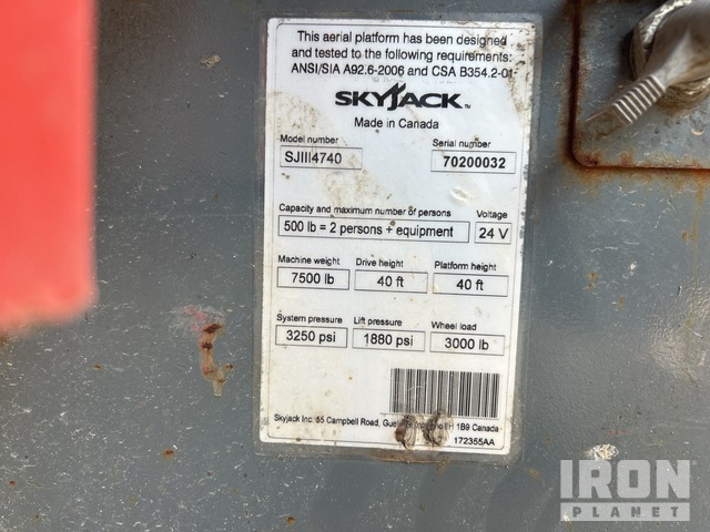 ELEVADOR TIJERA 2016 SKYJACK SJIII4740