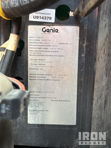 ELEVADOR TIJERA 2015 GENIE GS4069RT