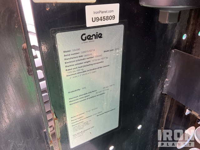 ELEVADOR TIJERA 2015 GENIE GS4390
