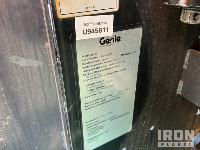 ELEVADOR TIJERA 2015 GENIE GS4390