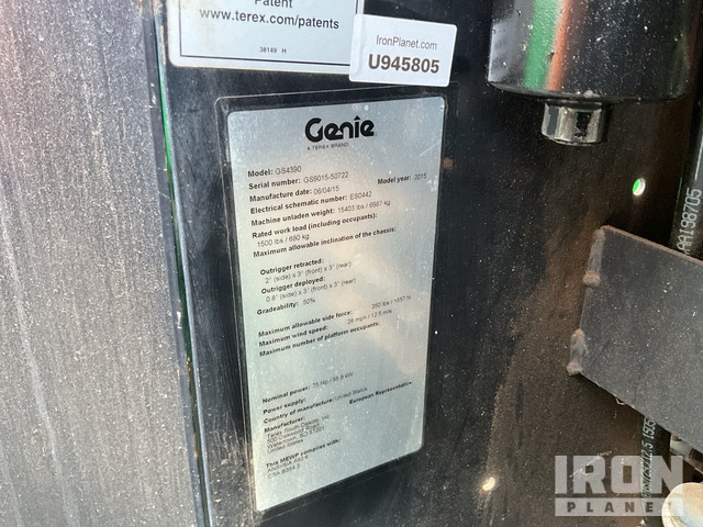 ELEVADOR TIJERA 2015 GENIE GS4390