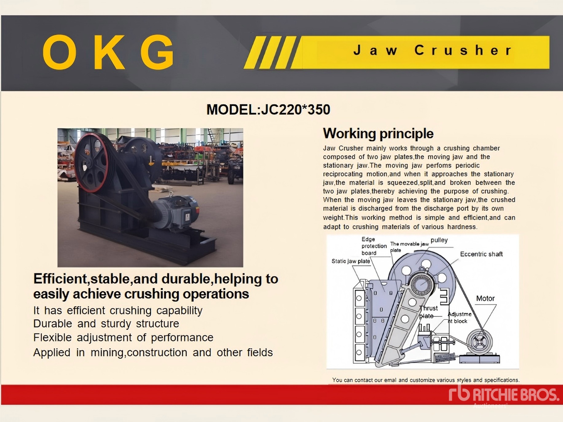 2025 OKG JC220x350 Jaw Crusher (Unused)