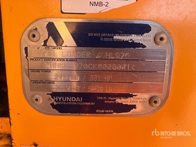 2018 Hyundai HL975 Chargeuse sur roues