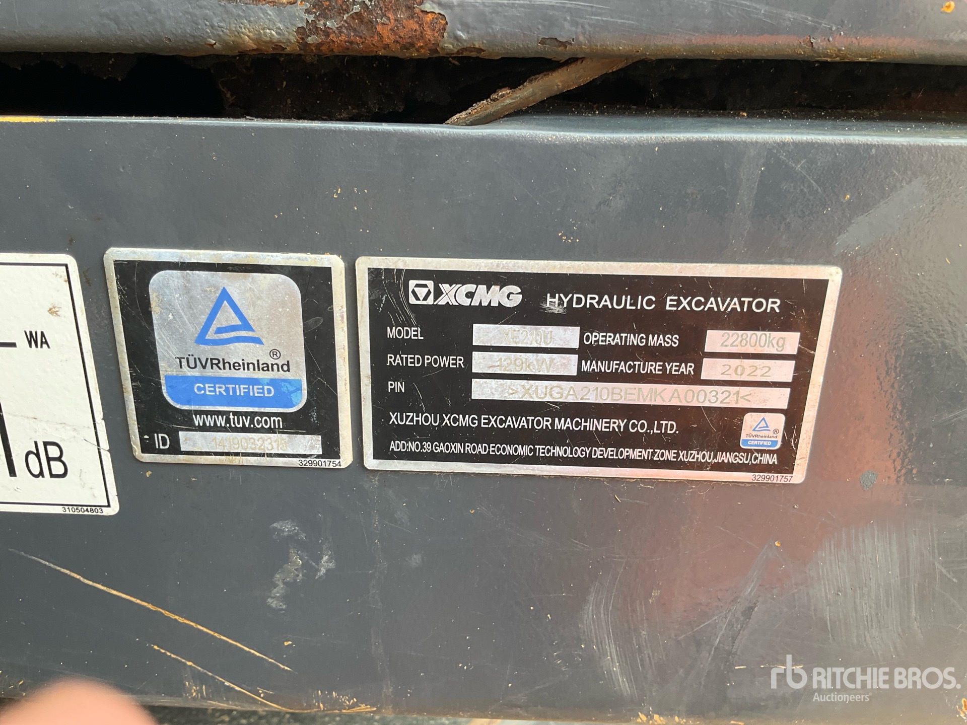 2022 XCMG XE210U Tracked Excavator