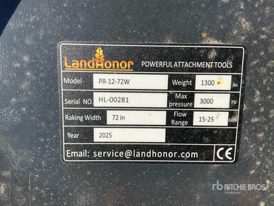 Landhonor 72 in Skid Steer Power Rake (Unused)