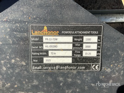 Landhonor 72 in Skid Steer Power Rake (Unused)