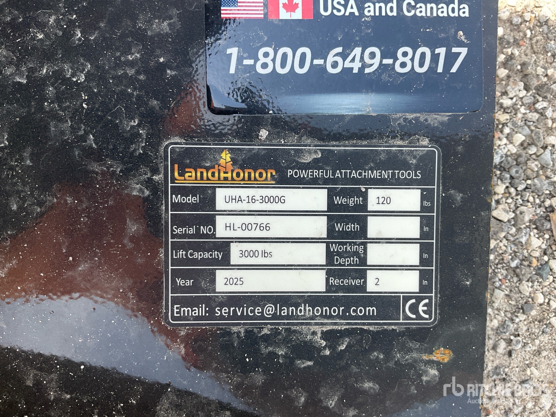 Landhonor 2 in Skid Steer Hitch Receiver (Unused)