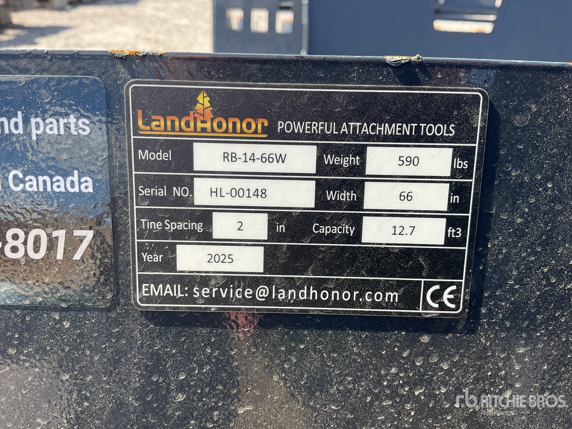 Landhonor 66 in Rock Skid Steer Bucket (Unused)