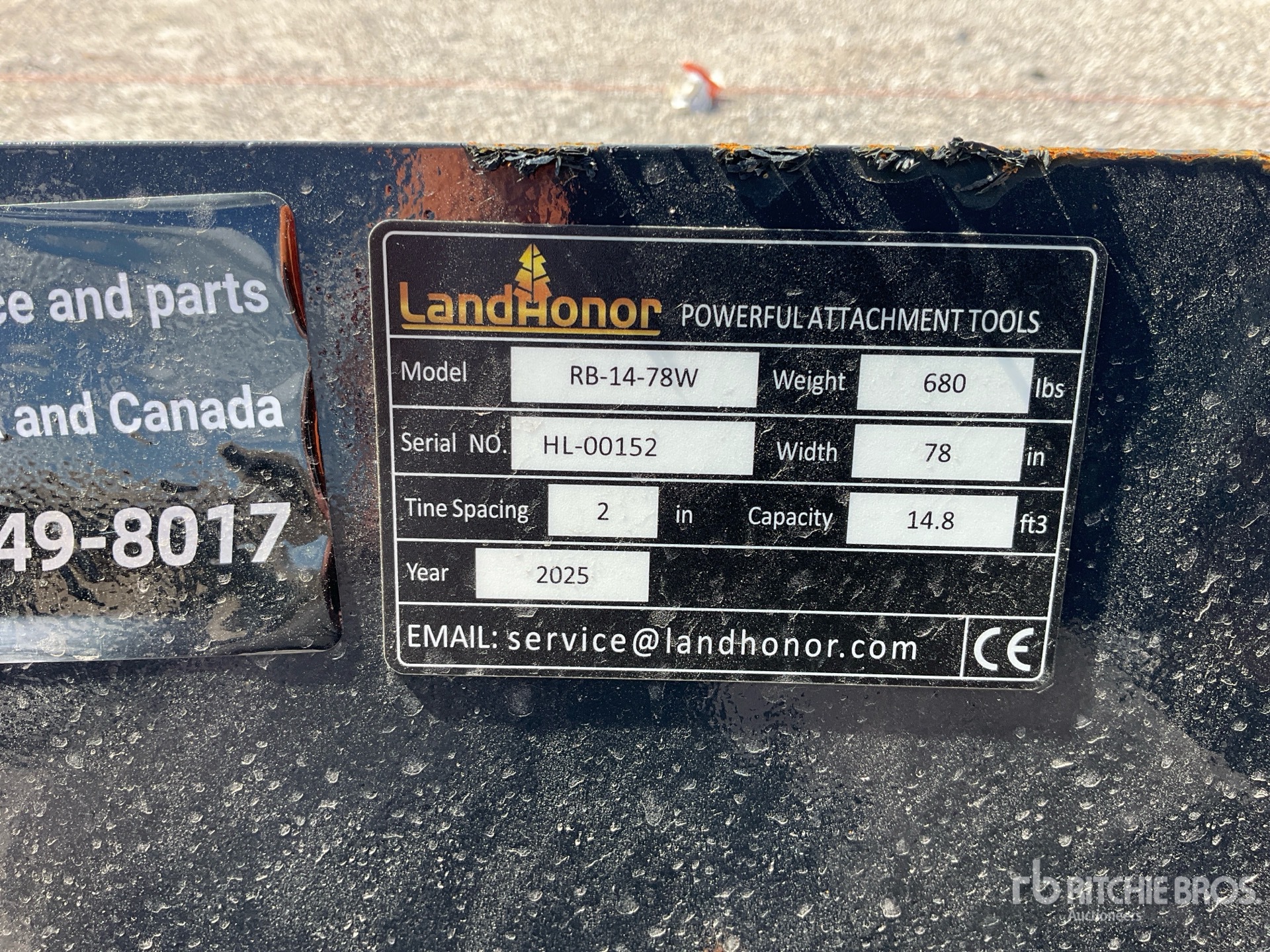Landhonor Skid Steer Bucket (Unused)