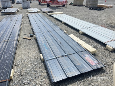 Quantity of (20) Grey Metal Roof Panels 20 ft X 3 ft (Unused)