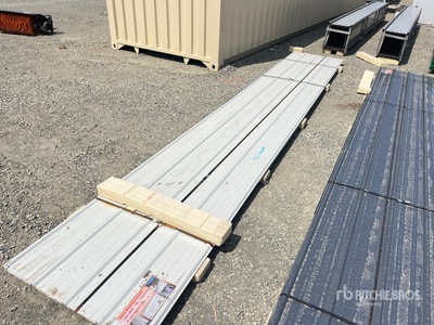 Quantity of (20) White Metal Roof Panels 20 ft x 3 ft (Unused)