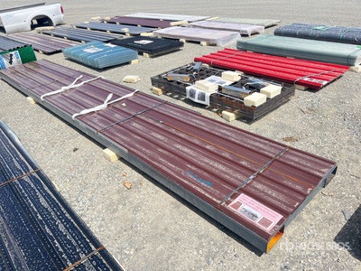 Quantity of (20) Brown Metal Roof Panels 20 ft x 3 ft (Unused)