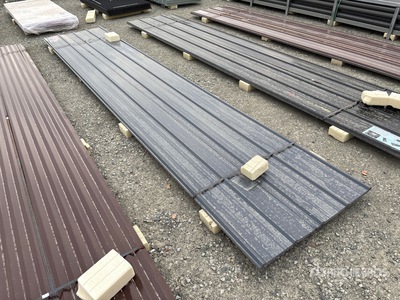 Quantity of (30) Grey Metal Roof Panels 16 ft x 3 ft (Unused)