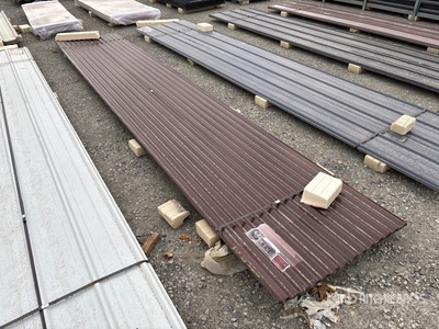 Quantity of (30) Brown Metal Roof Panels 16 ft x 3 ft (Unused)