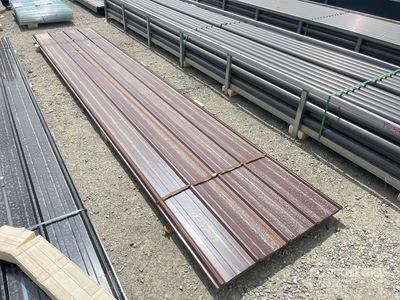 Quantity of (30) Brown Metal Roof Panels 16 ft x 3 ft (Unused)