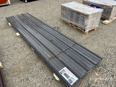 Quantity of (70) Grey Metal Roof Panels 12 ft x 3 ft (Unused)