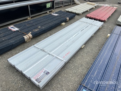 Quantity of (70) White Metal Roof Panels 12 ft x 3 ft (Unused)