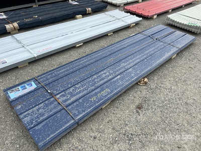 Quantity of (70) Blue Metal Roof Panels 12 ft x 3 ft (Unused)
