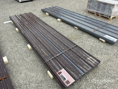Quantity of (70) Brown Metal Roof Panels 12 ft x 3 ft (Unused)