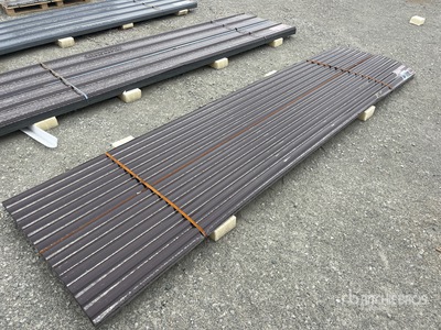 Quantity of (70) Brown Metal Roof Panels 12 ft x 3 ft (Unused)