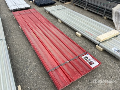 Quantity of (30) Red Polycarbonate Roof Panel 12 ft x 3 ft (Unused)