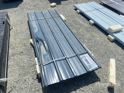 Quantity of (70) 8 ft x 3 ft Grey Metal Roof Panel
