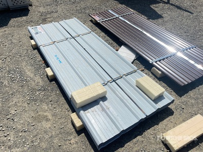 Quantity of (70) 8 ft x 3 ft White Metal Roof Panels (Unused)