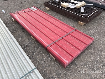Quantity of (30) 8 ft x 3 ft Red Polycarbonate Roof Panel (Unused)