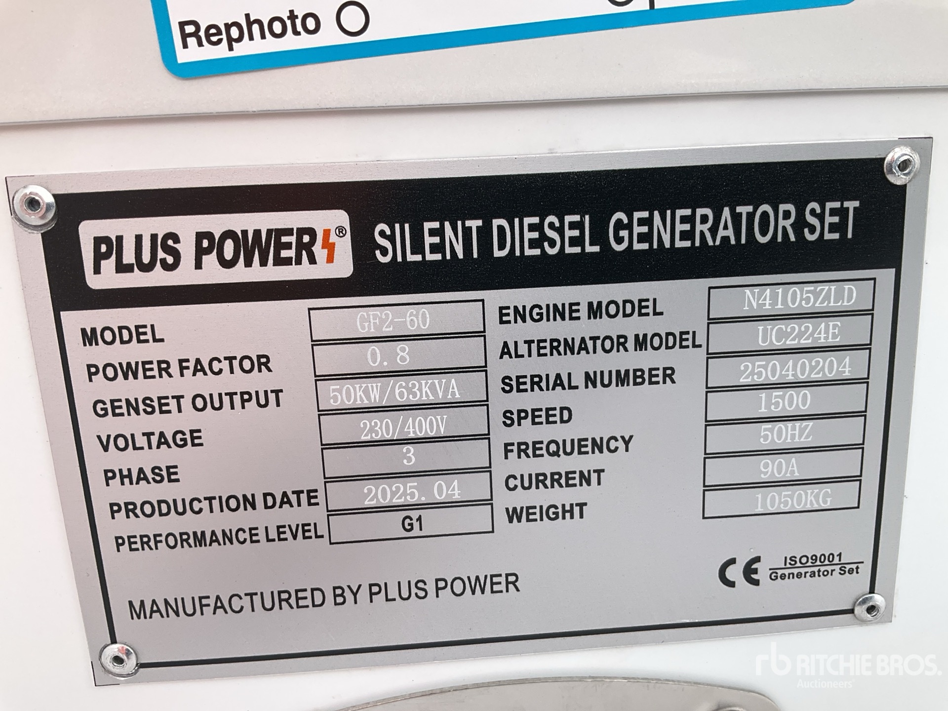2025 Plus Power GF2-60 Generator set (Unused)