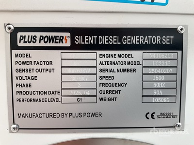 2025 Plus Power GF2-60 Generator set (Unused)