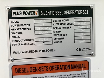 2025 Plus Power GF2-30 Generatore (Unused)