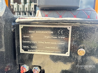 2025 VICSEC VC15J Mini Excavator (Unused)