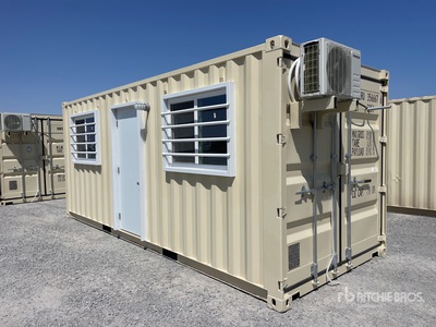 2025 20 ft x 8 ft Skid-Mounted Storage Container Mobile Office (Unused)
