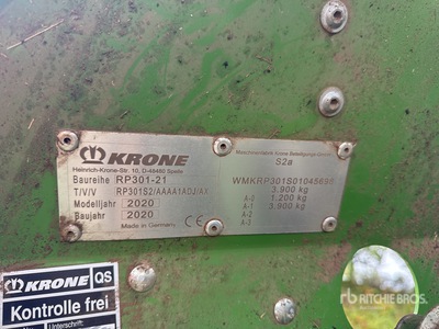 2020 Krone Varipack V190 XC Plus RP301-21 Presse A Balles Rondes Round Baler