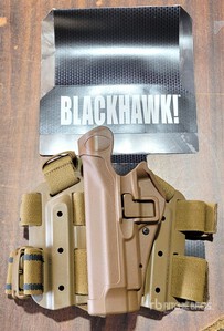 (24) Unused Blackhawk Coyote TAC SERPA Leg Holster, Left Hand