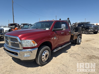 2012 Ram 3500 Laramie Longhorn 4x4 Crew Cab Flatbed Truck