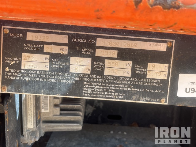 ELEVADOR TIJERA 2018 JLG 1932R