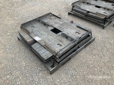 Quantity of (10) 2025 Kit Containers QT-F-BLANK 45 in Skid Steer Attachment Mounting Plate (Unused)