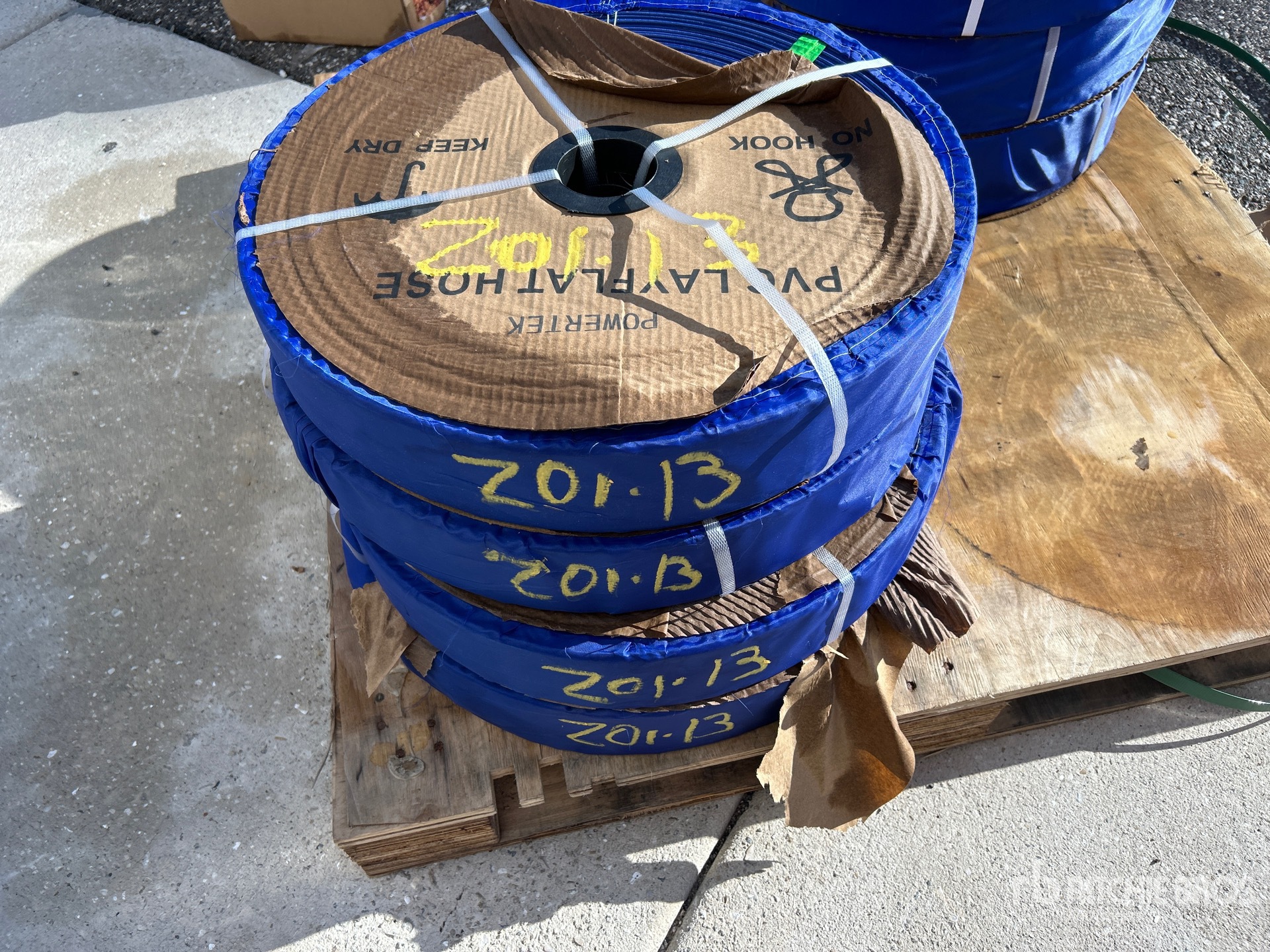 Quantity of (4) 2024 Powertek 2 in  300 ft Water Hose (Unused)