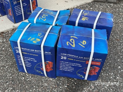 Quantity of (4) 2024 Powertek 20T lifter 20 ton Air Bottle Jack (Unused)