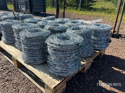Quantity of (12) 2025 BYT BW04 Rolls of 656 ft Barbed Wire (Unused)