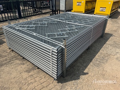 Quantity of (25) 2025 Suihe SF-D-25 10 ft x 6 ft Chain Link Temporary サイト フェンス (Unused)