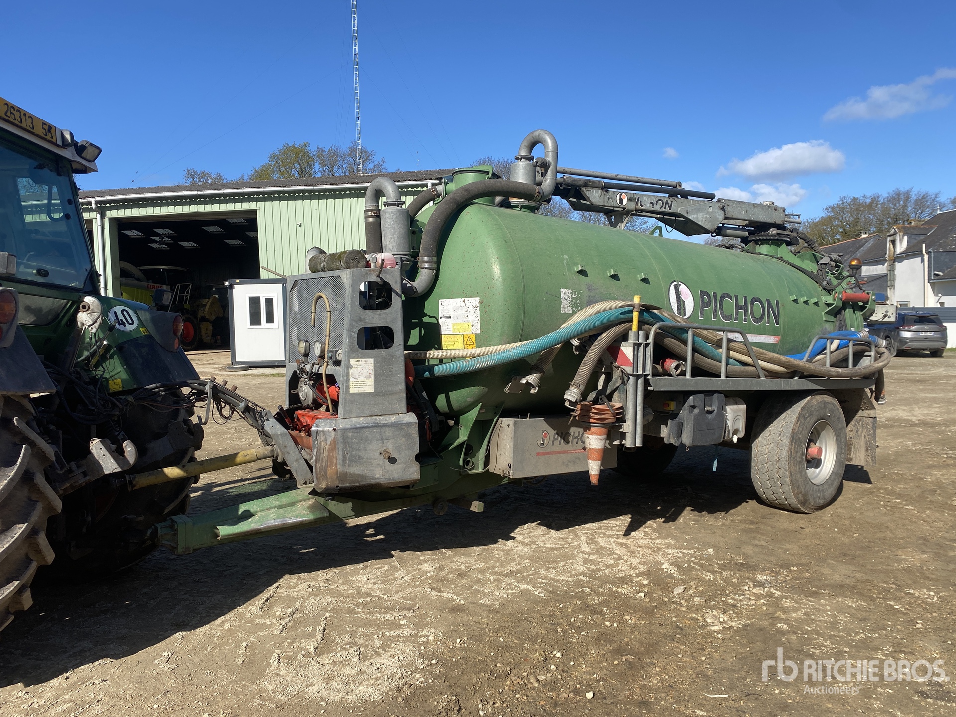 2011 Pichon TCI 10400 S/A Tonne A Lisier Aspirante 1 Essieu Vacuum Tanker Trailer