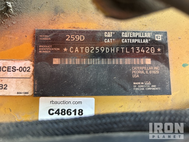 MINI CARGADOR SOBRE ORUGAS 2017 CATERPILLAR 259D