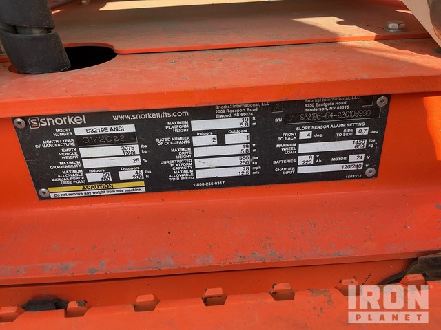 ELEVADOR TIJERA 2022 SNORKEL S3219E