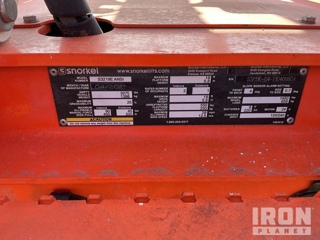 ELEVADOR TIJERA 2021 SNORKEL S3219E