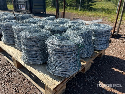 Quantity of (12) 2025 BYT BW04 Rolls of 656 ft Barbed Wire (Unused)