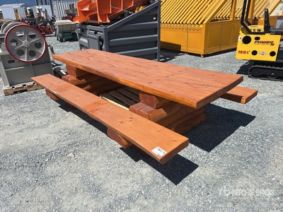 10 ft Log Picnic Table