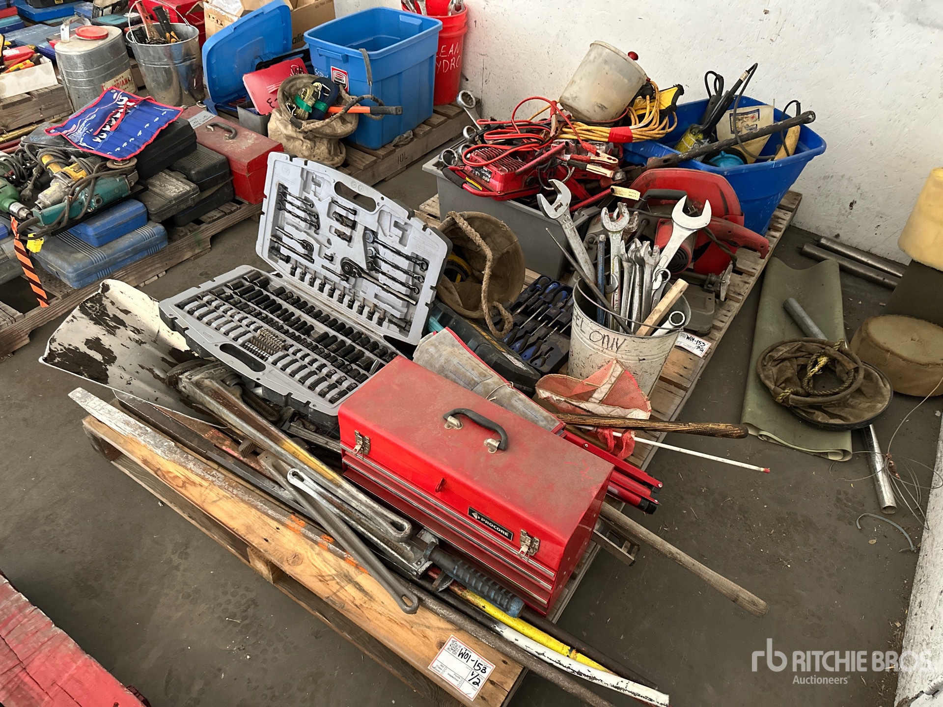 Quantity of (2) Pallets of Assorted Shop Tools