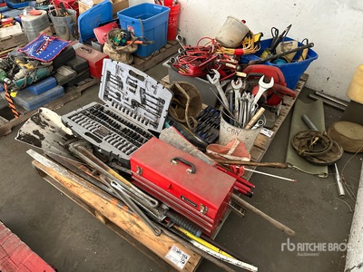 Quantity of (2) Pallets of Assorted Shop Tools